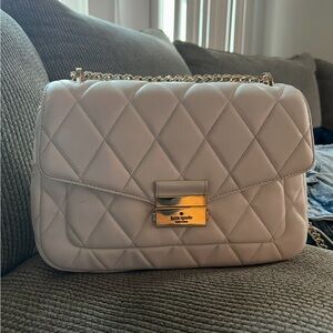 Kate Spade Cream Medium Carey Quilted Shoulder Bag